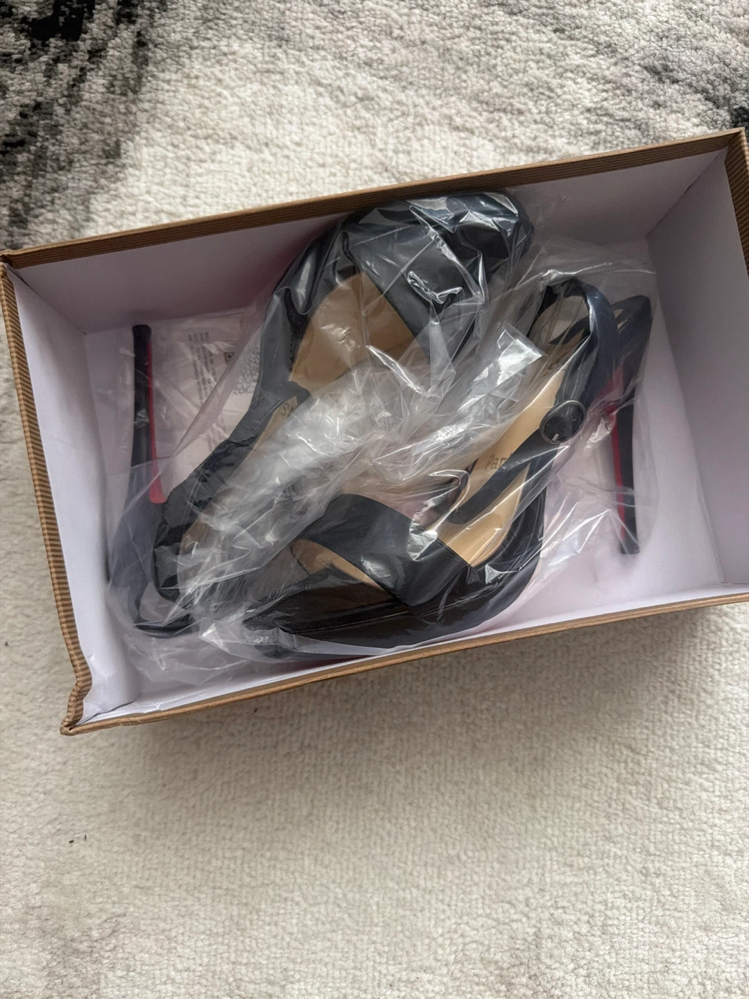 Christian Louboutin Black Leather Strappy Heels Size 37 - photo 4
