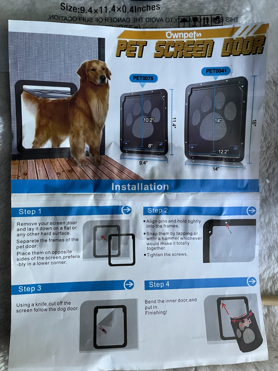Paw Print Pet Door Panel - photo 2