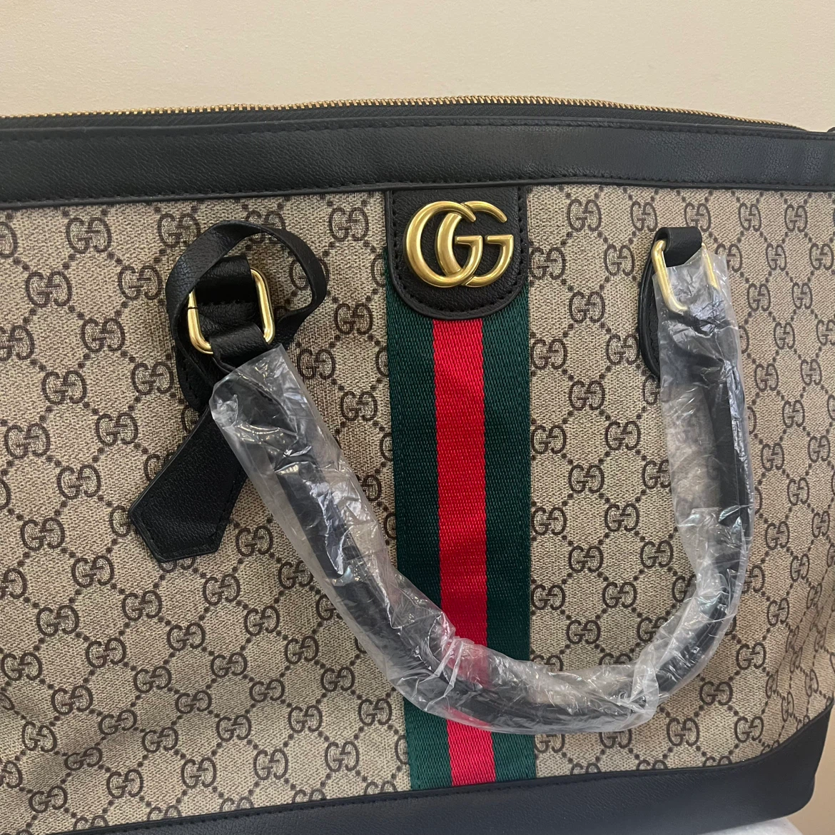 New Black/green/red large Supreme Tote Bag