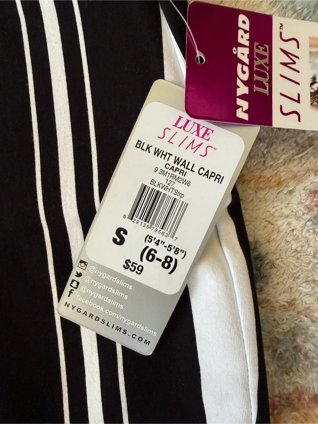 Nygard Luxe Slims Black & White Stripe Capri Pants - photo 3