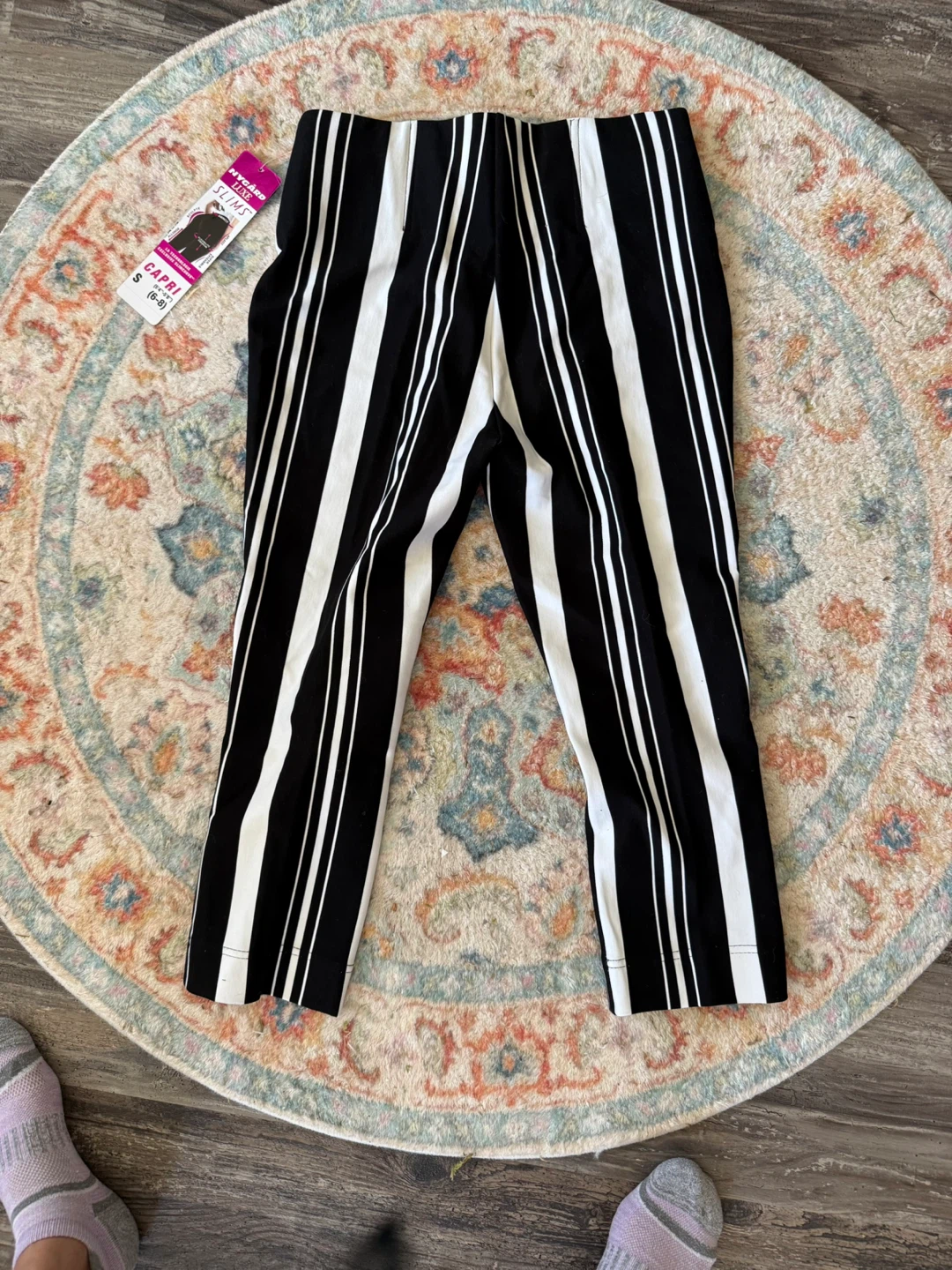 Nygard Luxe Slims Black & White Stripe Capri Pants - photo 5