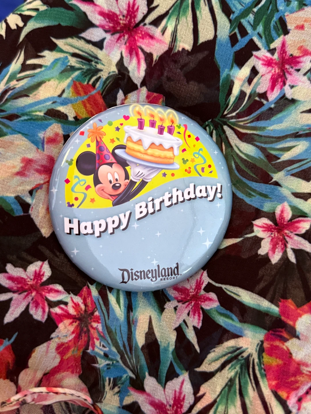 Disneyland Happy Birthday Mickey Mouse Button Pins