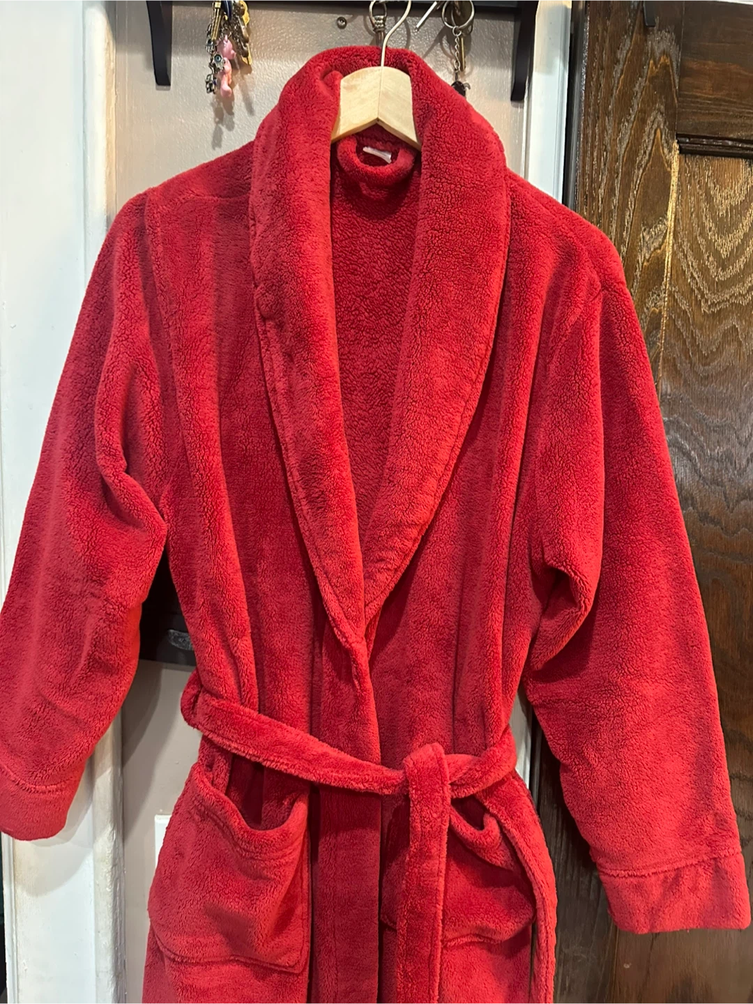 Red Coral Fleece Bathrobe - photo 2