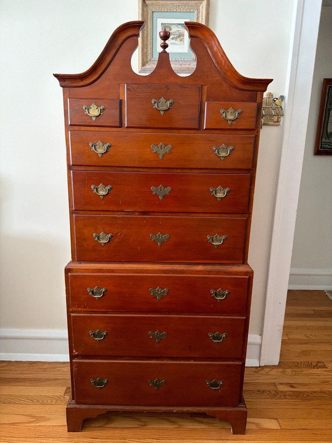 Antique Chippendale Style Chest on Chest Highboy Dresser