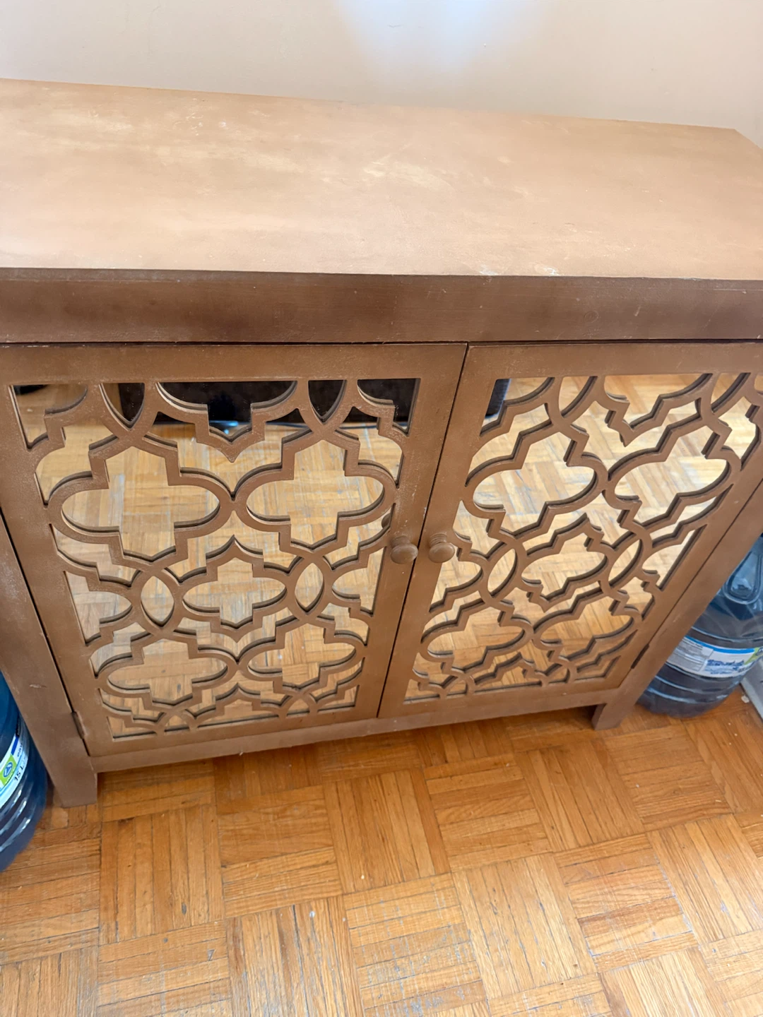 Mirrored Cabinet with Decorative Lattice Doors - photo 2