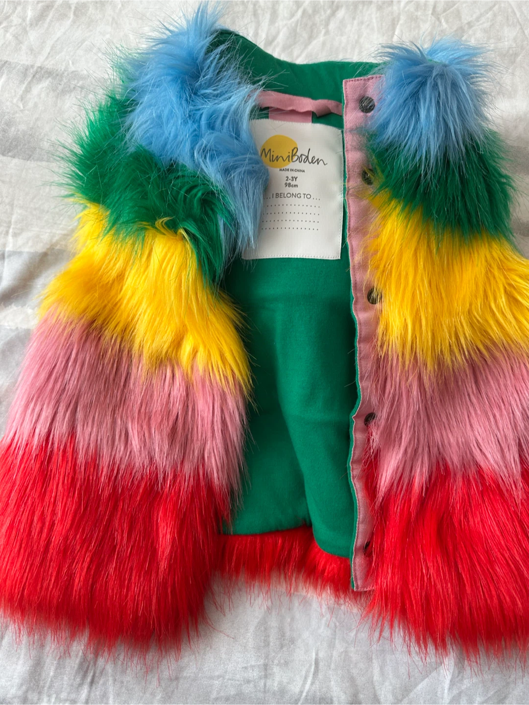 Mini Boden Faux Fur Vest 2-3Y