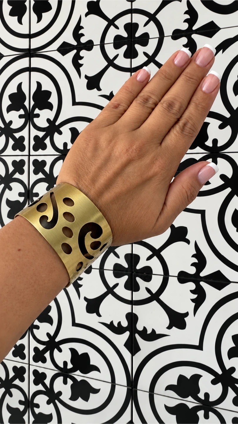 Gold Cut-Out Cuff Bracelet