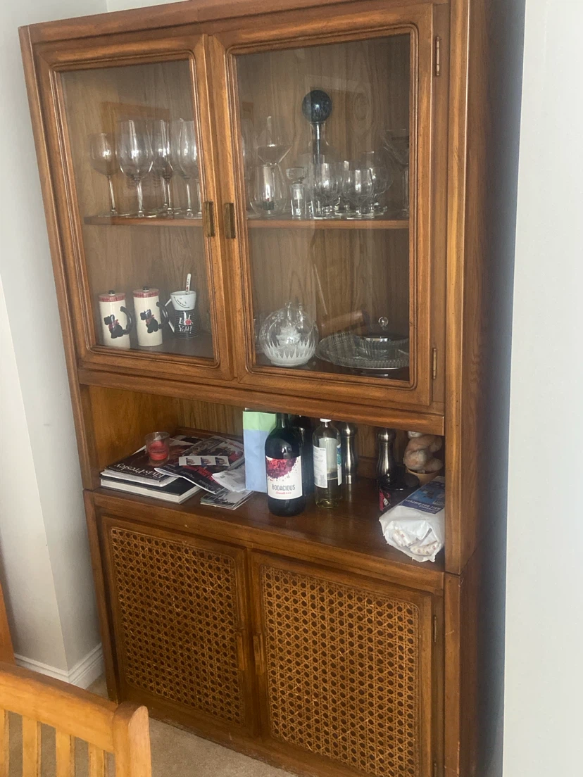 Oak Dining Table and China Cabinet Hutch - photo 2