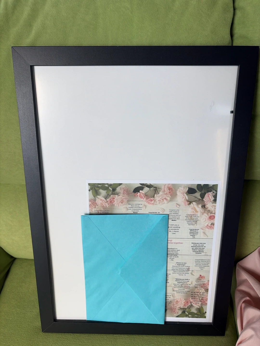 Black Picture Frame with Wedding Card