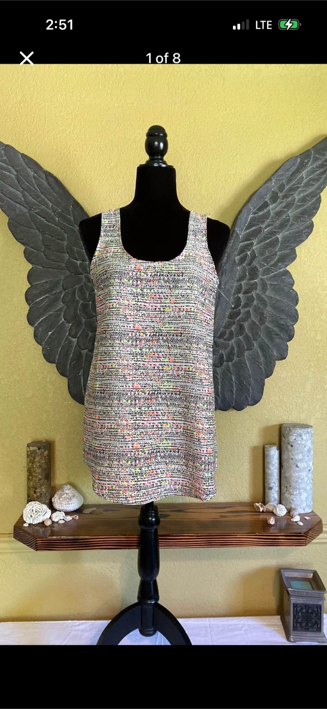 Warehouse One Tunic Length Tank Top With Back Cut Out