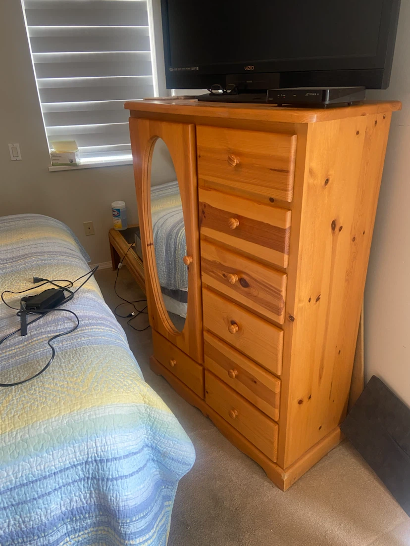 Solid Wood Bedroom Set: Nightstand and Tall Dresser - photo 2