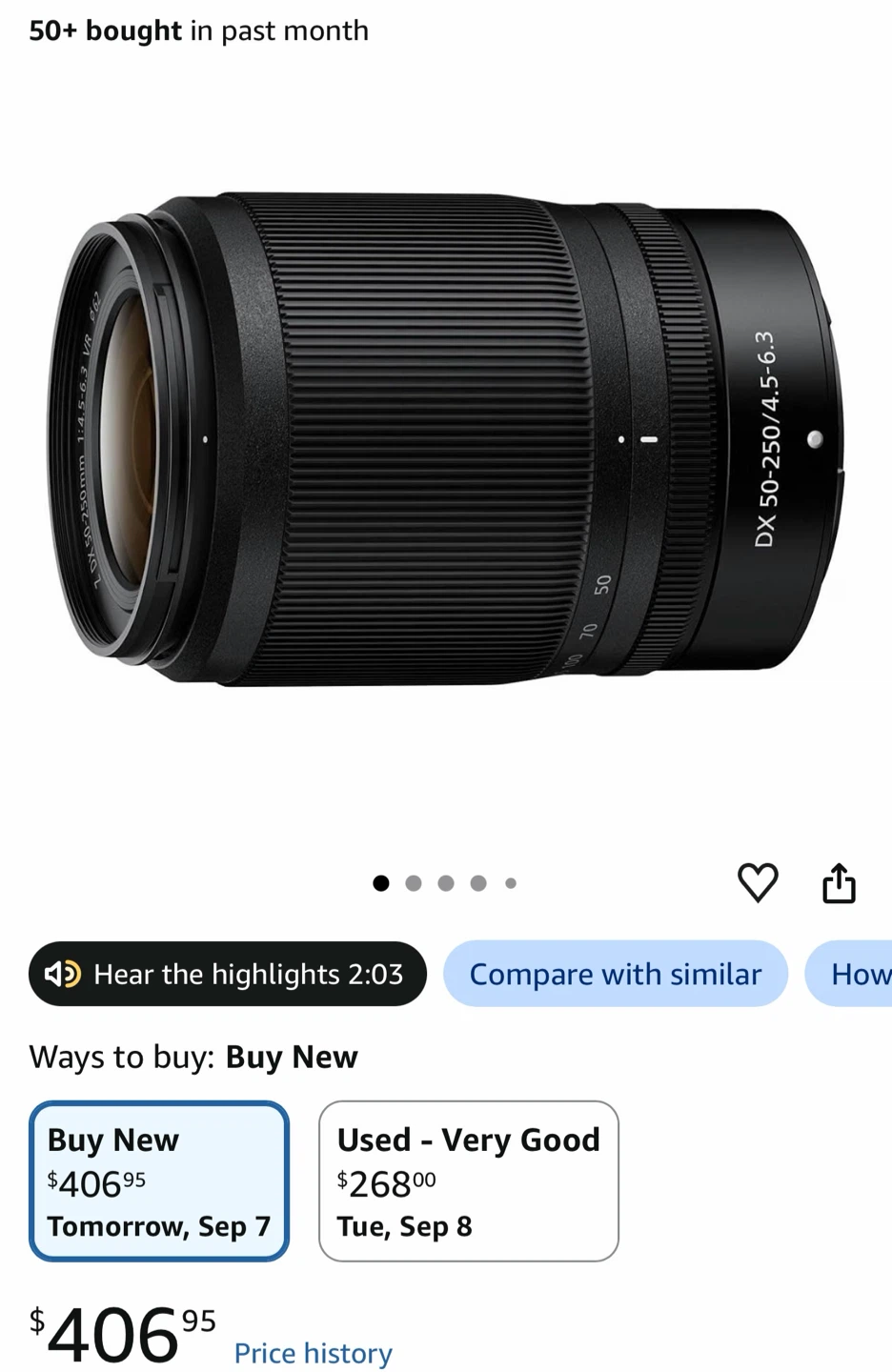 Nikon NIKKOR Z DX 50-250mm f/4.5-6.3 VR Lens