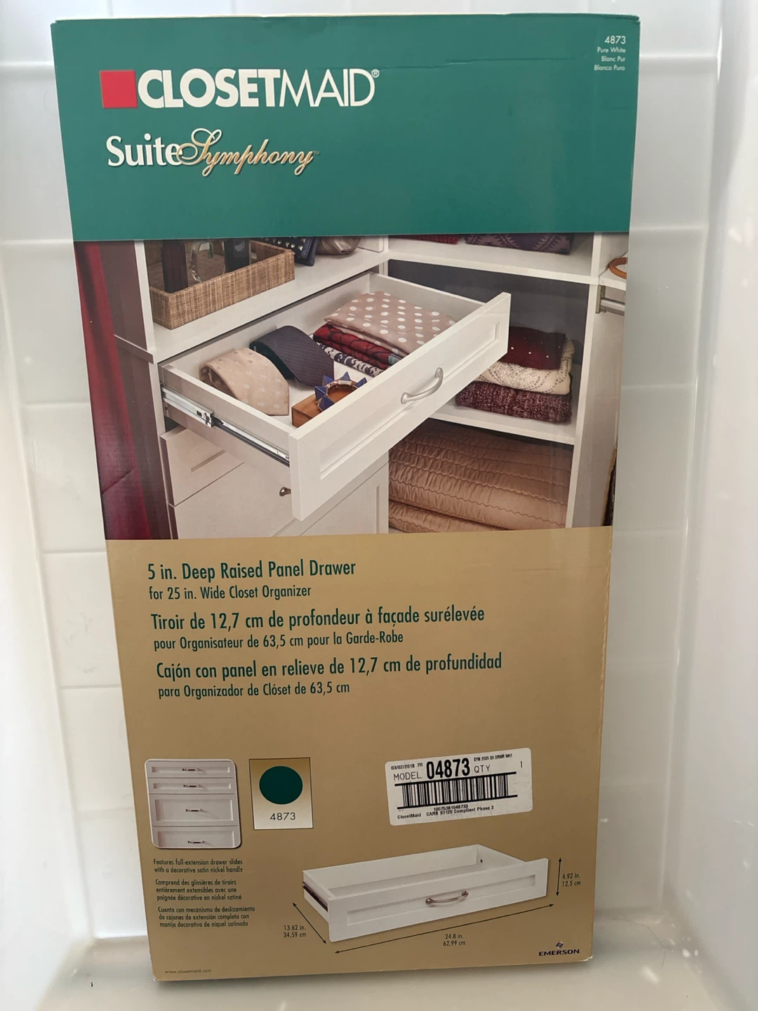 ClosetMaid Suite Symphony 5 in. Deep Raised Panel Drawer