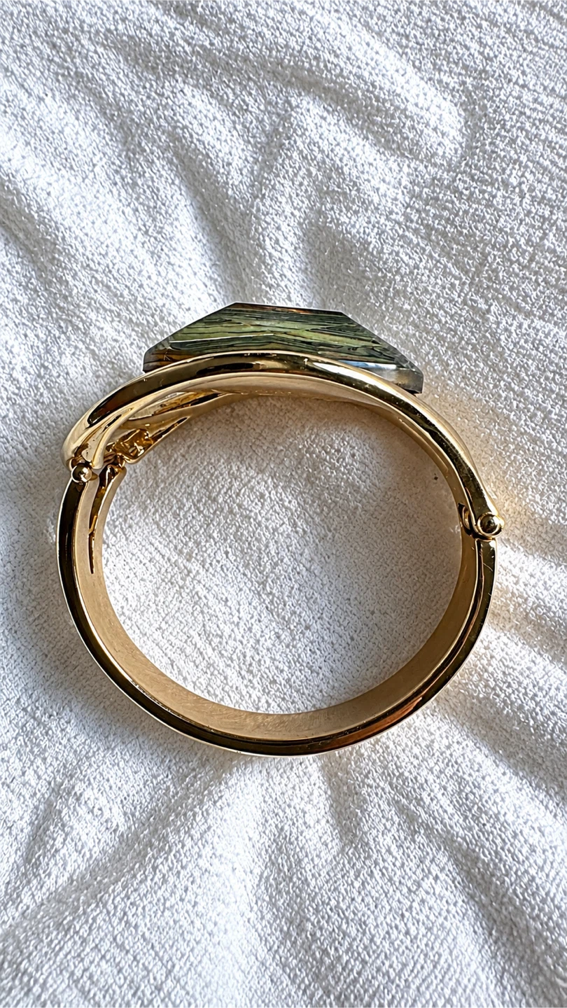 Gold Tone Brooch with Abalone Inlay - photo 3