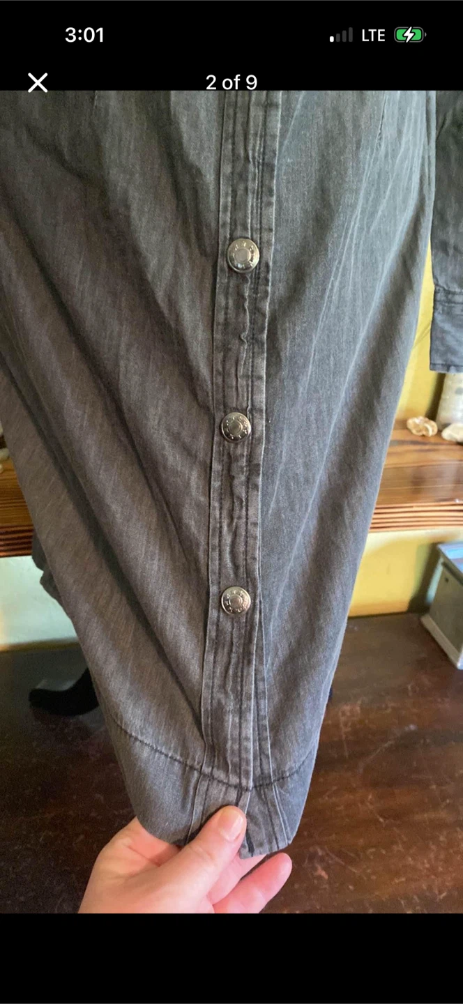 Long Light Denim Button Down Jacket - photo 2