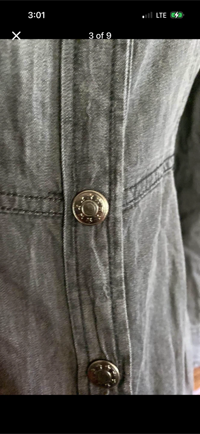 Long Light Denim Button Down Jacket - photo 3