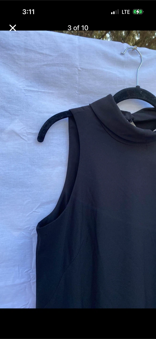 Eliza J Black Sleeveless Dress With Collar - photo 4
