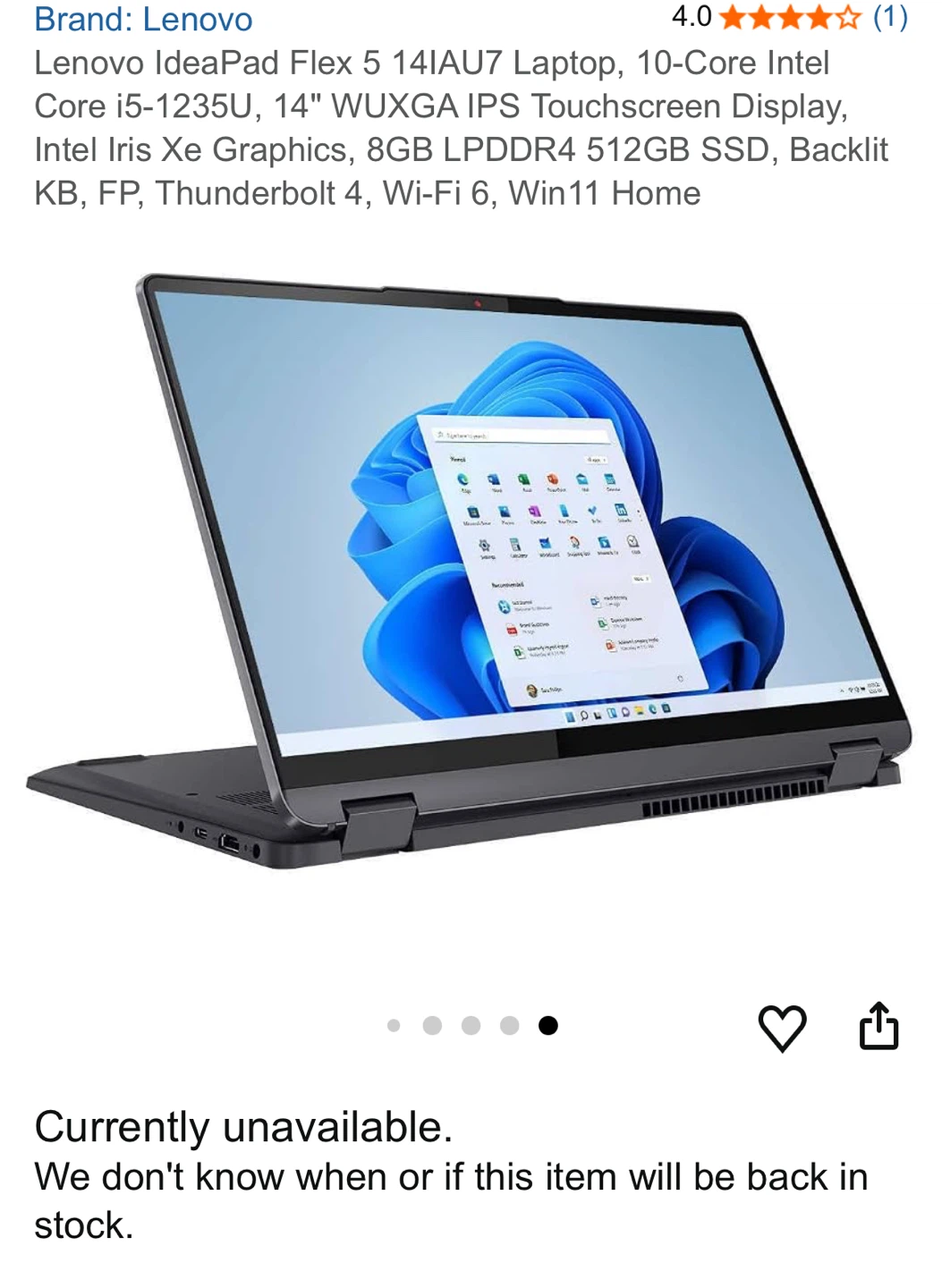 Lenovo IdeaPad Flex 5 14IAU7 Laptop