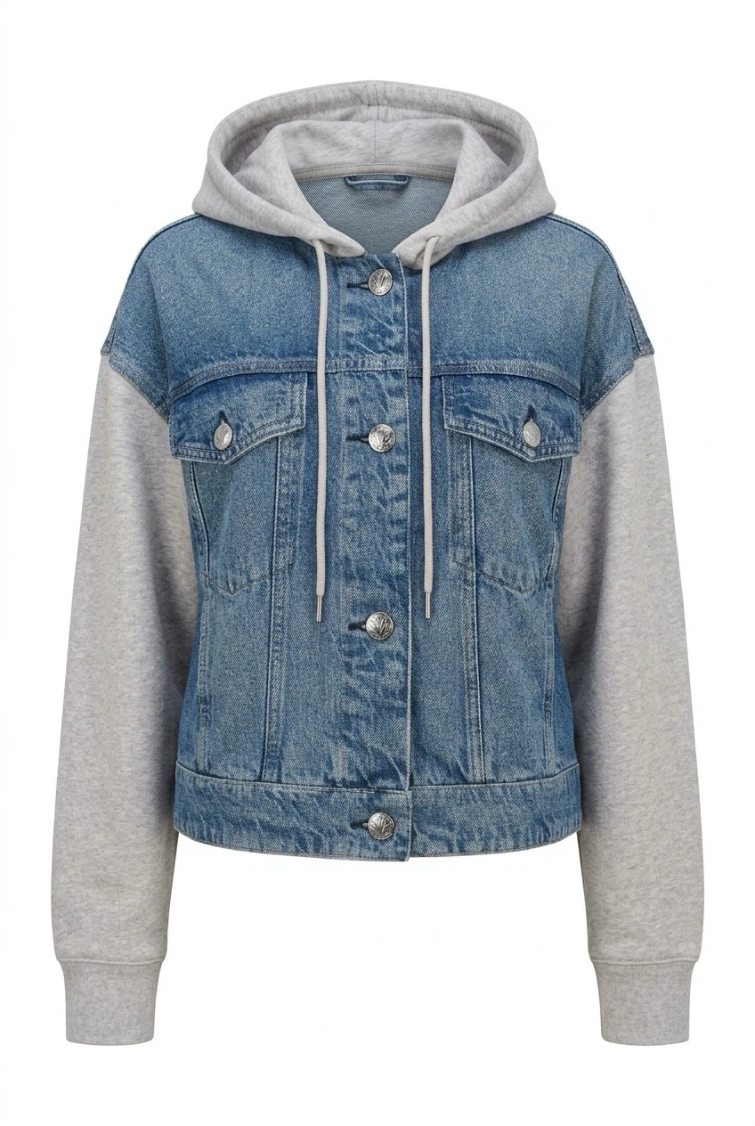Rag & Bone Sport Combo Hooded Trucker Denim Jacket