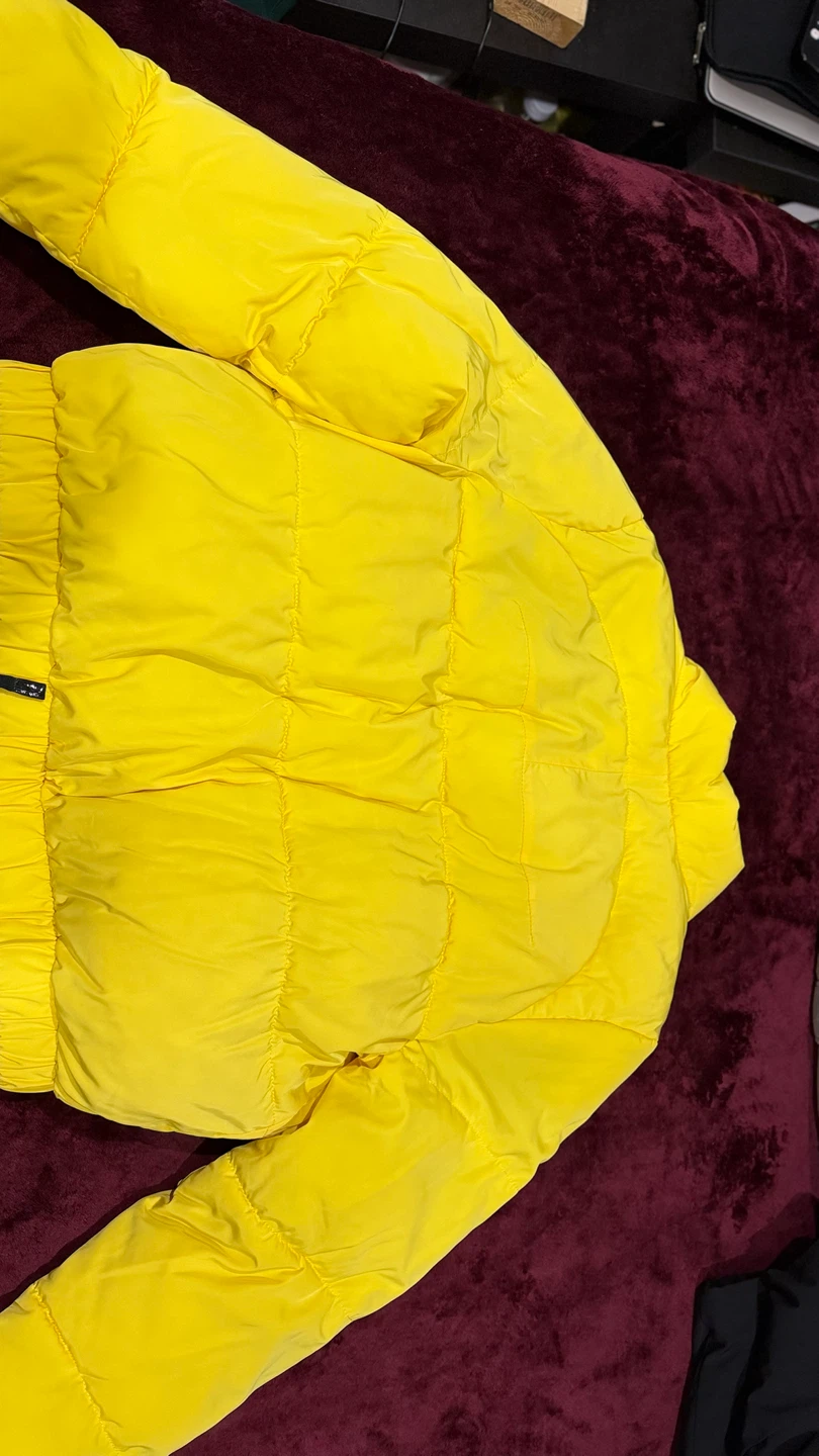 Yellow Cropped Puffer Jacket - photo 4