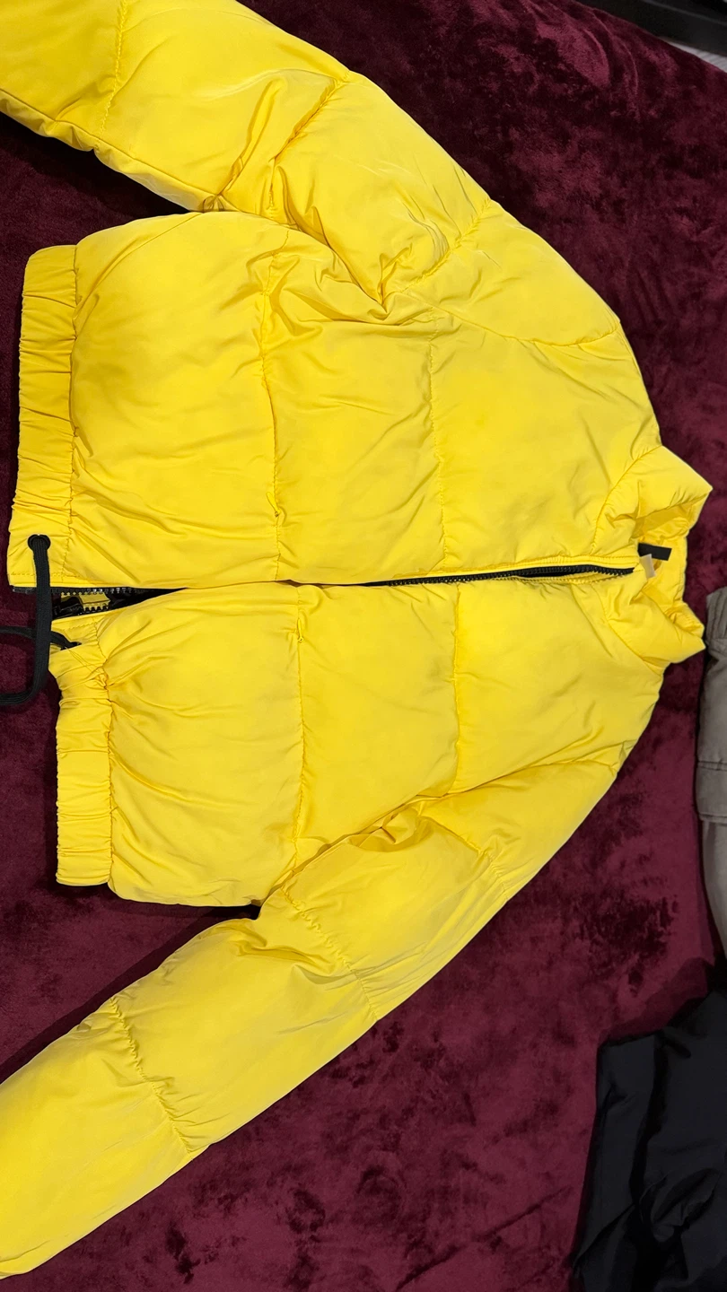 Yellow Cropped Puffer Jacket - photo 5