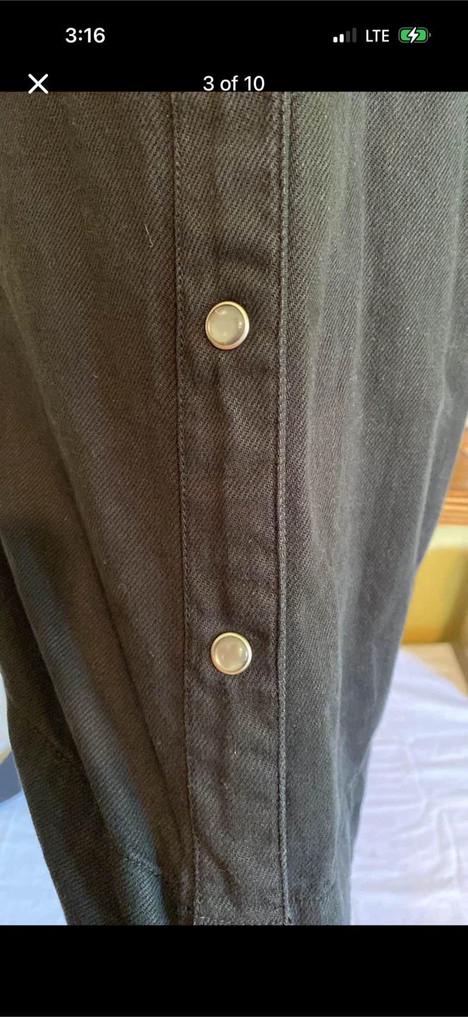 Gap Long Black Denim Button Down Coat - photo 3