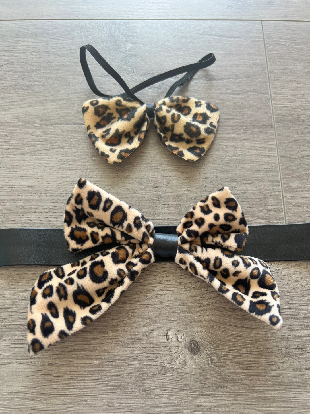 Leopard Print Bow Set Choker and hair tie - photo 2