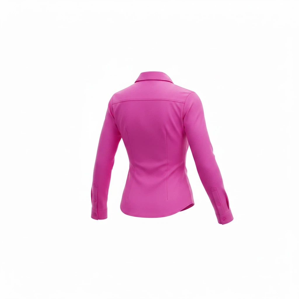 Hot Pink Long-Sleeved Button-Down Shirt - photo 2