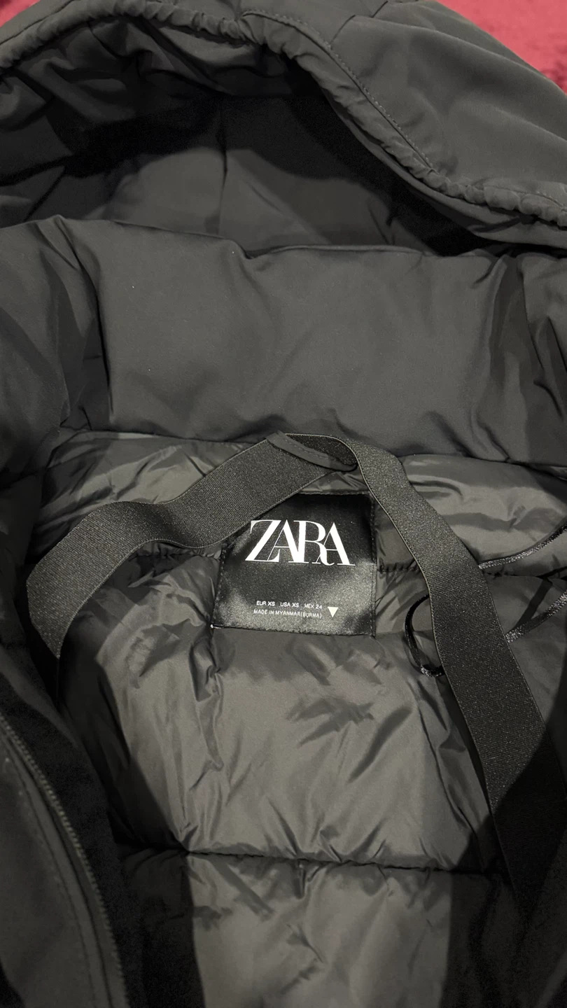 ZARA Black Puffer Coat with Hood - photo 2