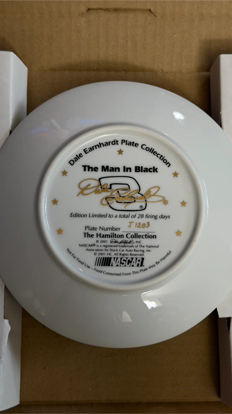Dale Earnhardt The Man In Black Plate - photo 2