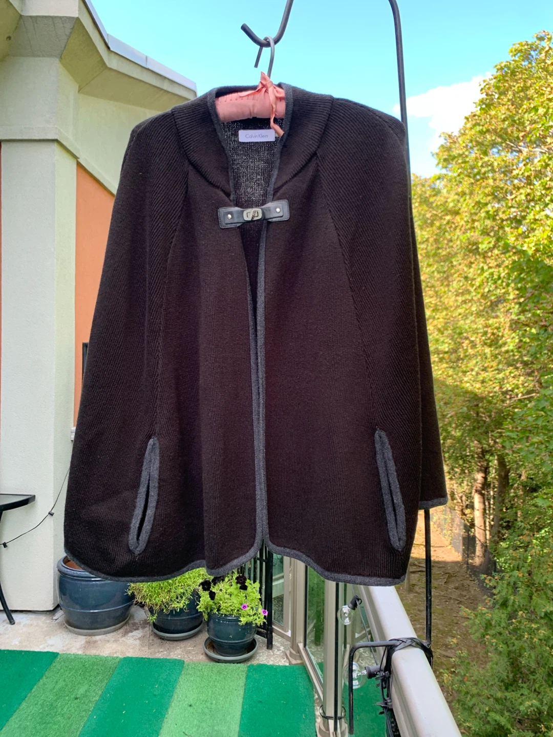 Calvin Klein Knit Cape Black