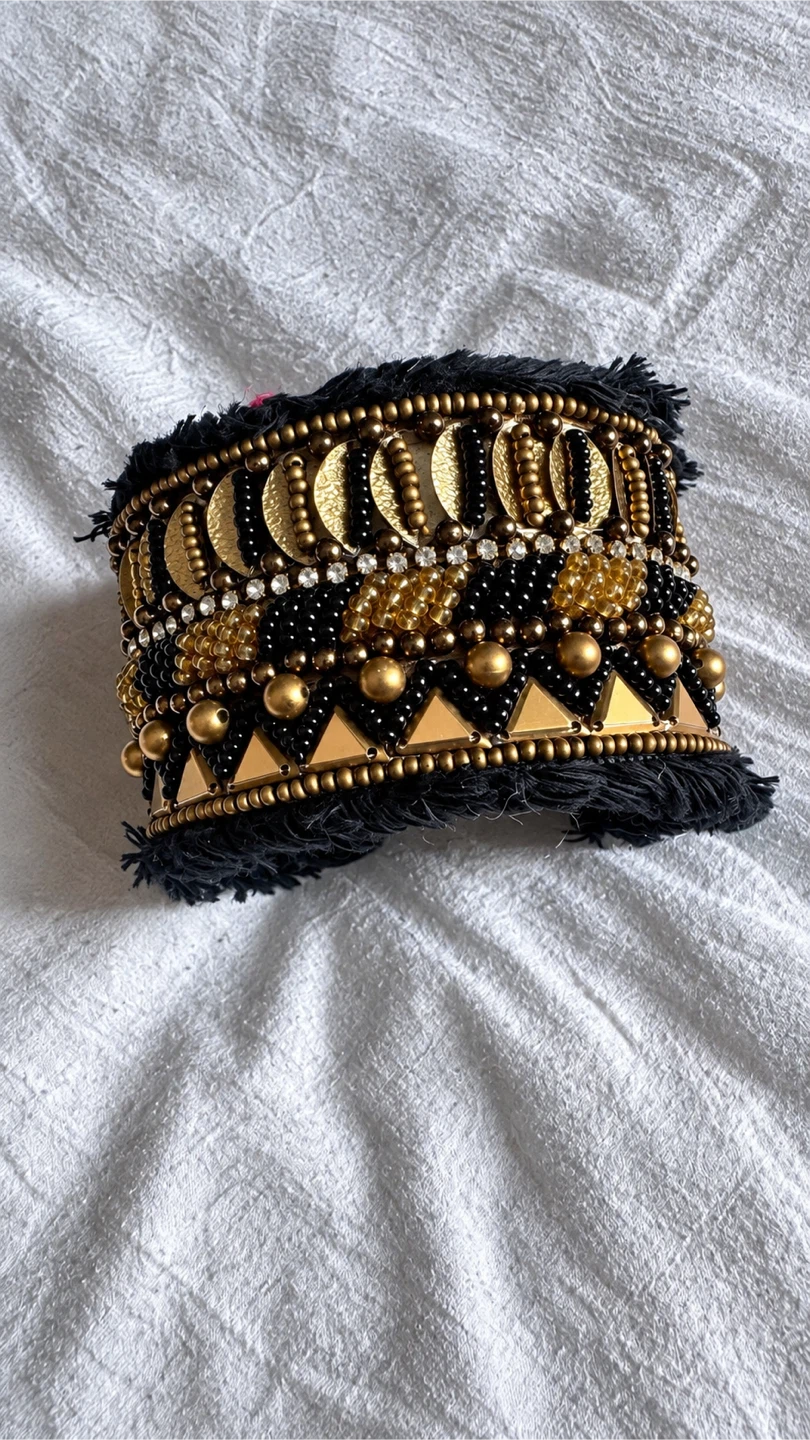 Boho beaded cuff bracelet - photo 2