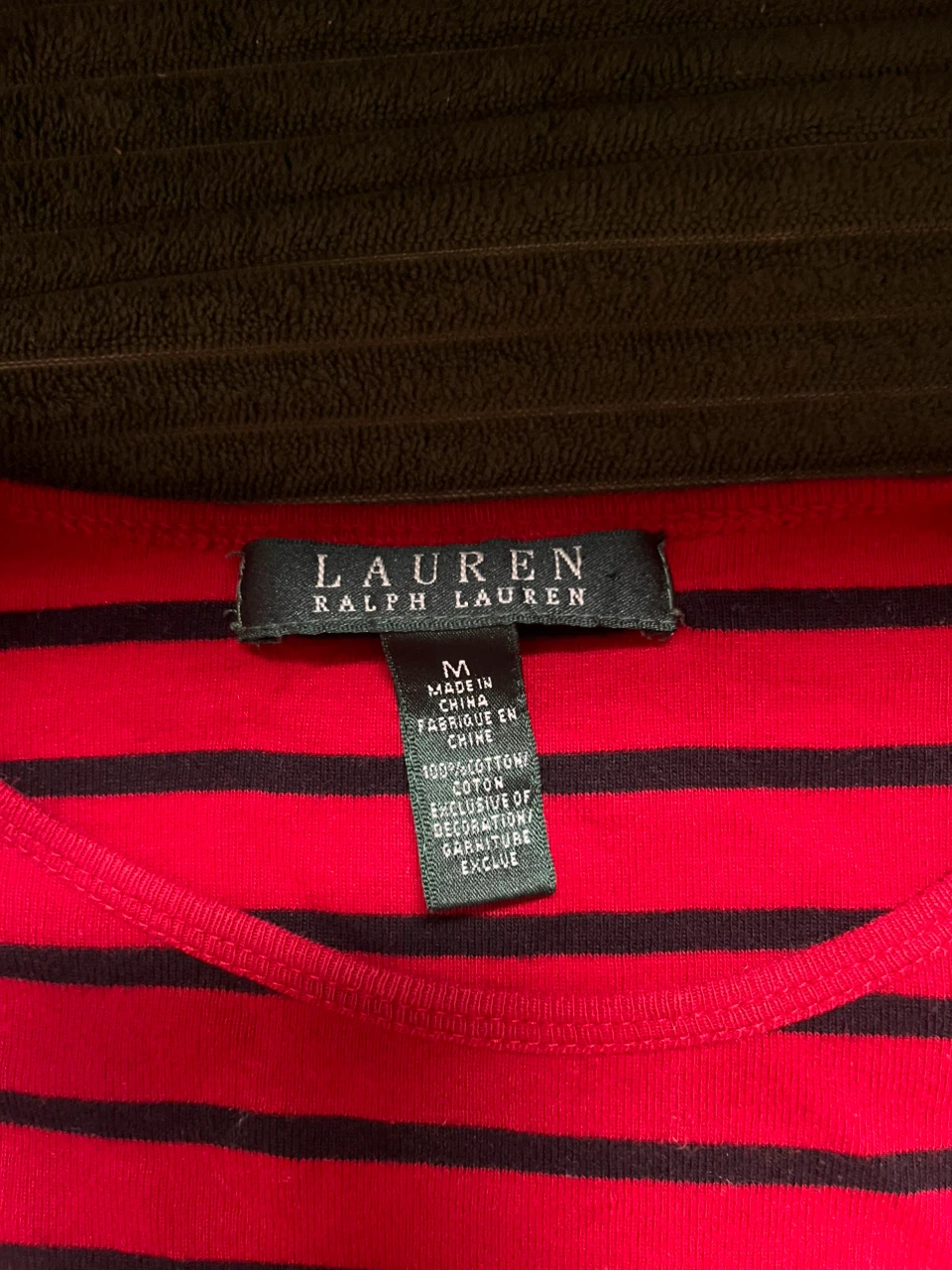 Lauren Ralph Lauren Long Sleeve Tee (Red/Black Stripe, M) - photo 3