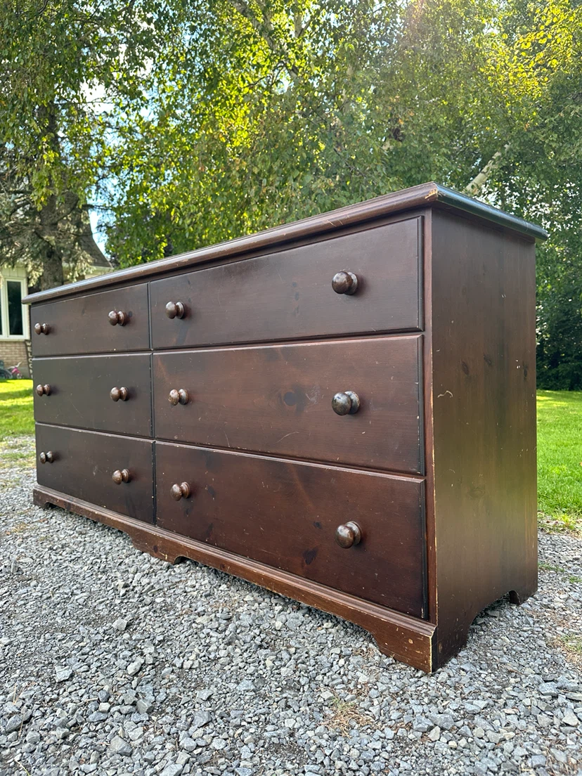 Vintage Rustic Solid Pine 6-Drawer Dresser (CAN DELIVER) - photo 2