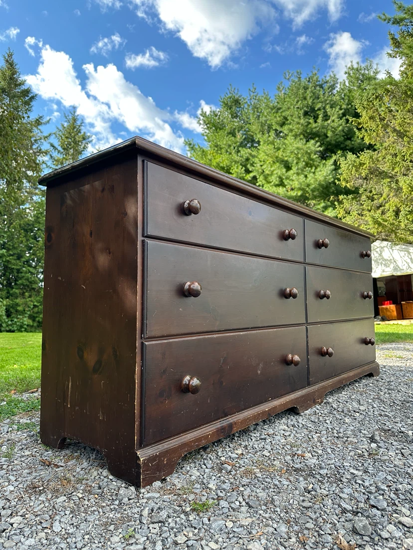 Vintage Rustic Solid Pine 6-Drawer Dresser (CAN DELIVER) - photo 3