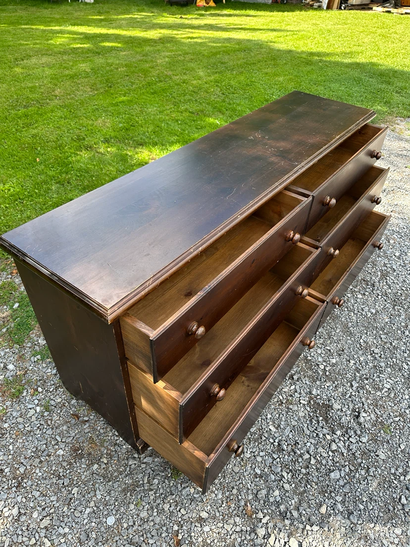 Vintage Rustic Solid Pine 6-Drawer Dresser (CAN DELIVER) - photo 4