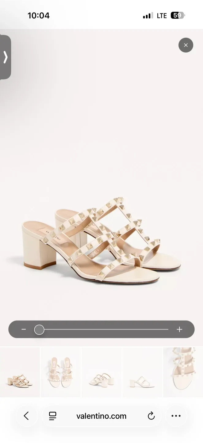 Valentino Rockstud Mules Ivory