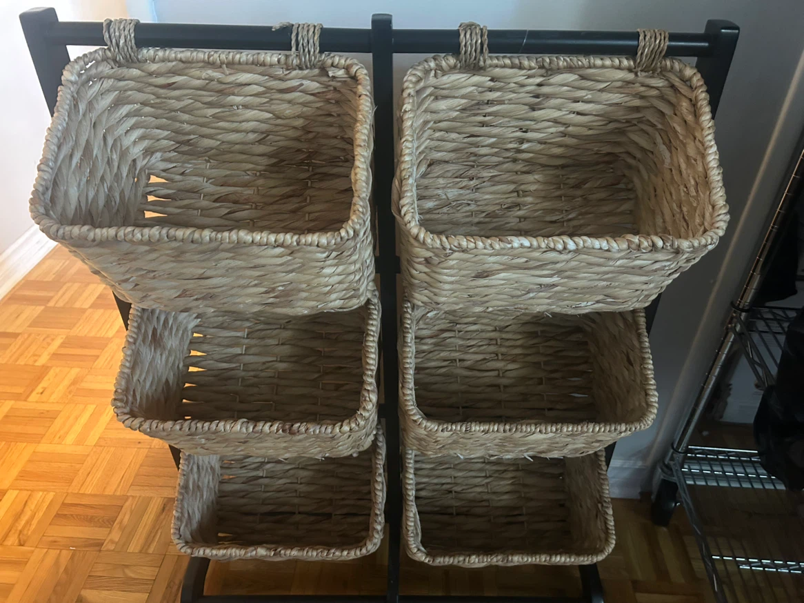 Wicker Basket Storage Unit