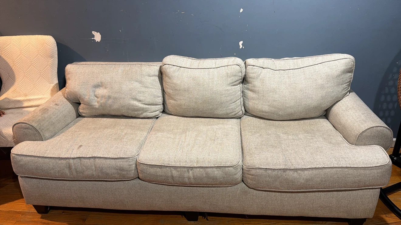Beige Three-Seater Sofa