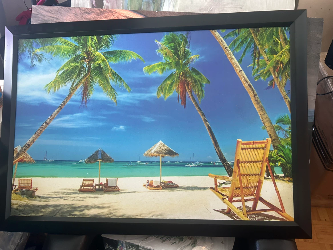 Framed Tropical Beach Wall Art