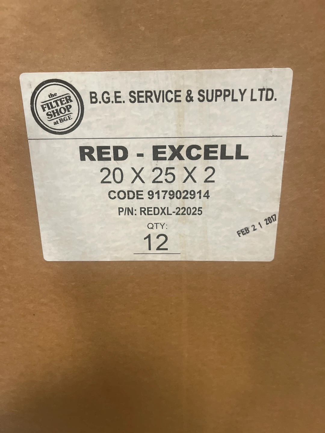 12 B.G.E. Red Excell Air Filters 20 x 25 x 2 - photo 2