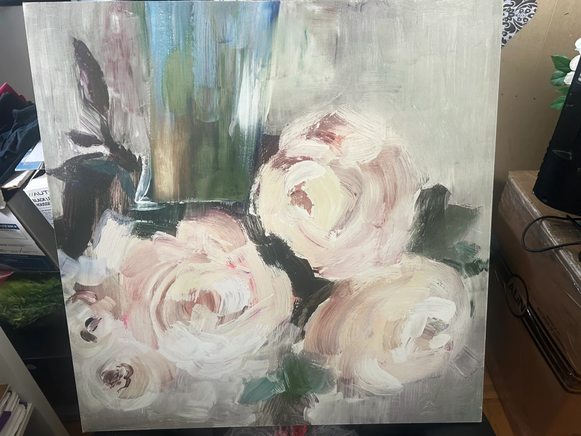Large Floral Canvas Painting