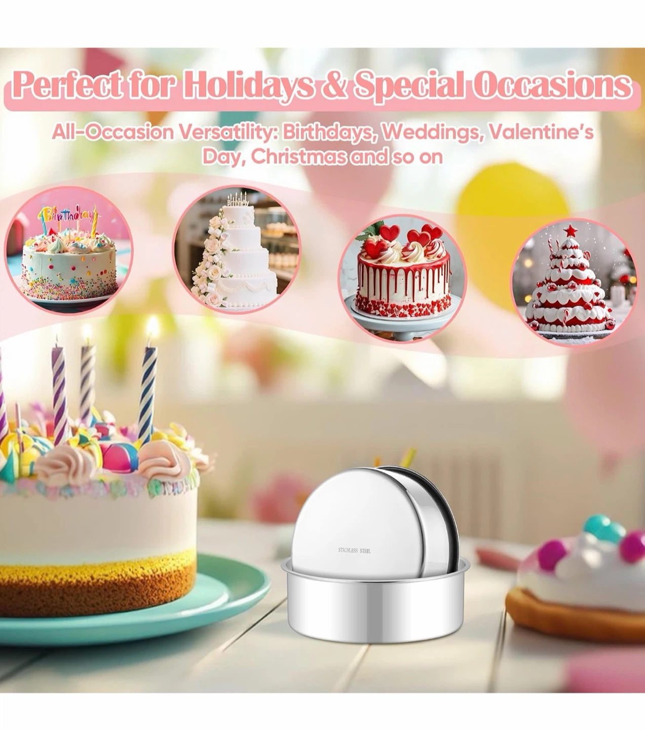 Stainless Steel Round Baking Molds - photo 2