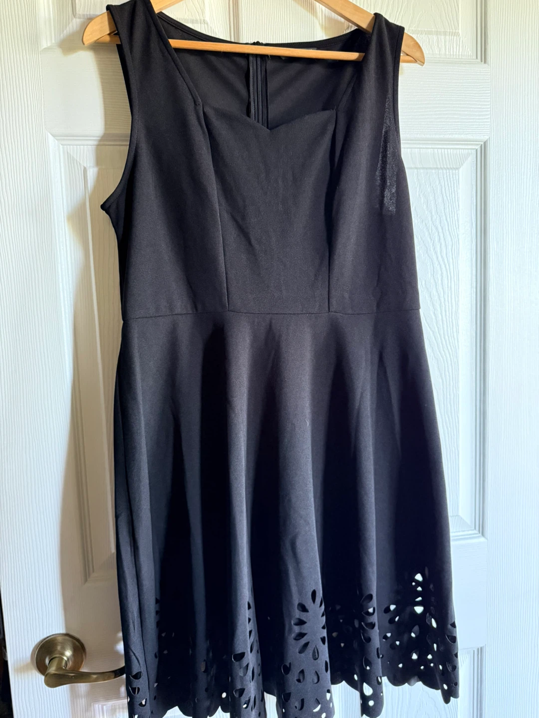 Black Dress with Cutout Hem