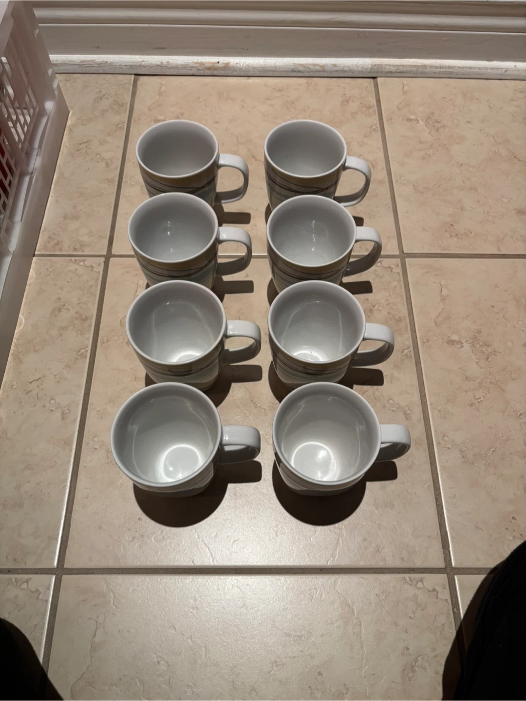 Set of 8 striped ceramic coffee mugs - photo 2