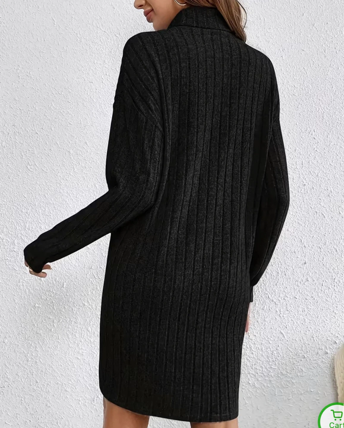 Black Turtleneck Sweater Dress - photo 2