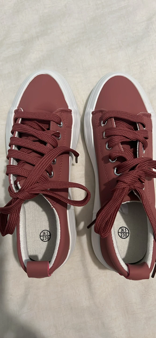 Dusty Rose Lace-Up Sneakers Size 36.5
