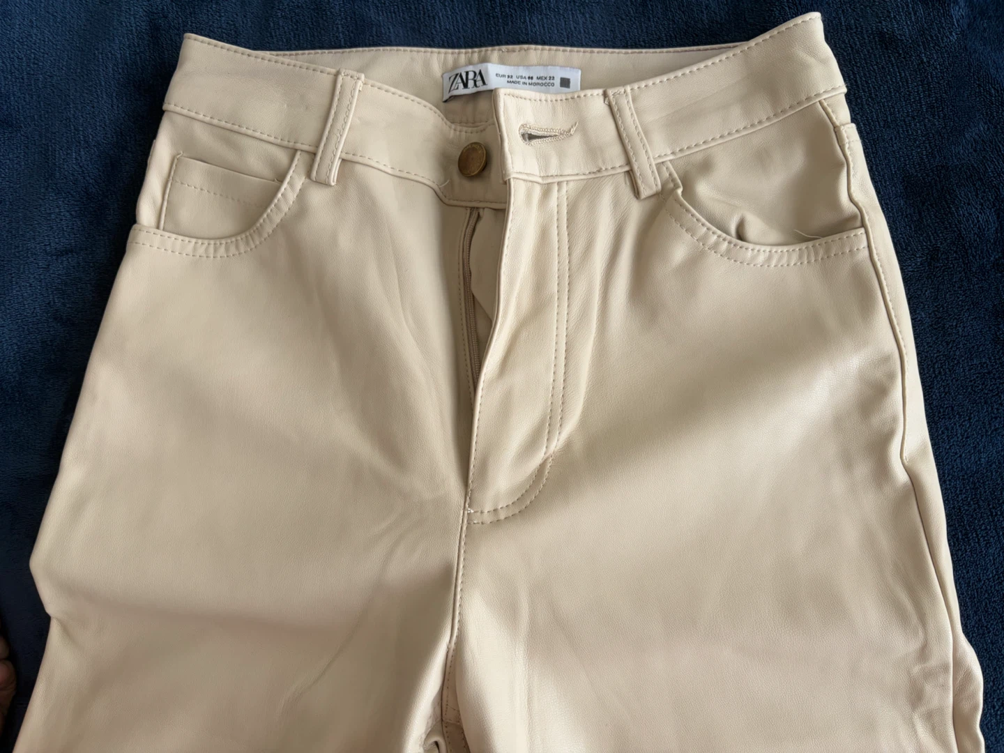 ZARA Faux Leather Pants Cream - photo 2
