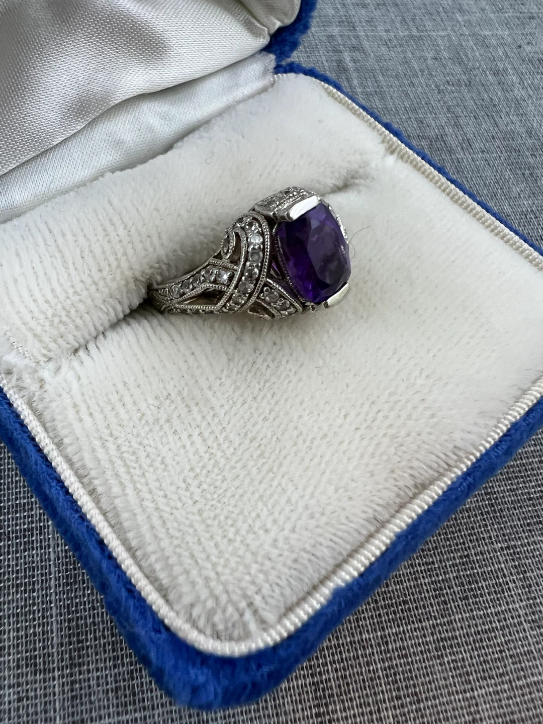 Vintage Style Sterling Silver Amethyst Ring - photo 3