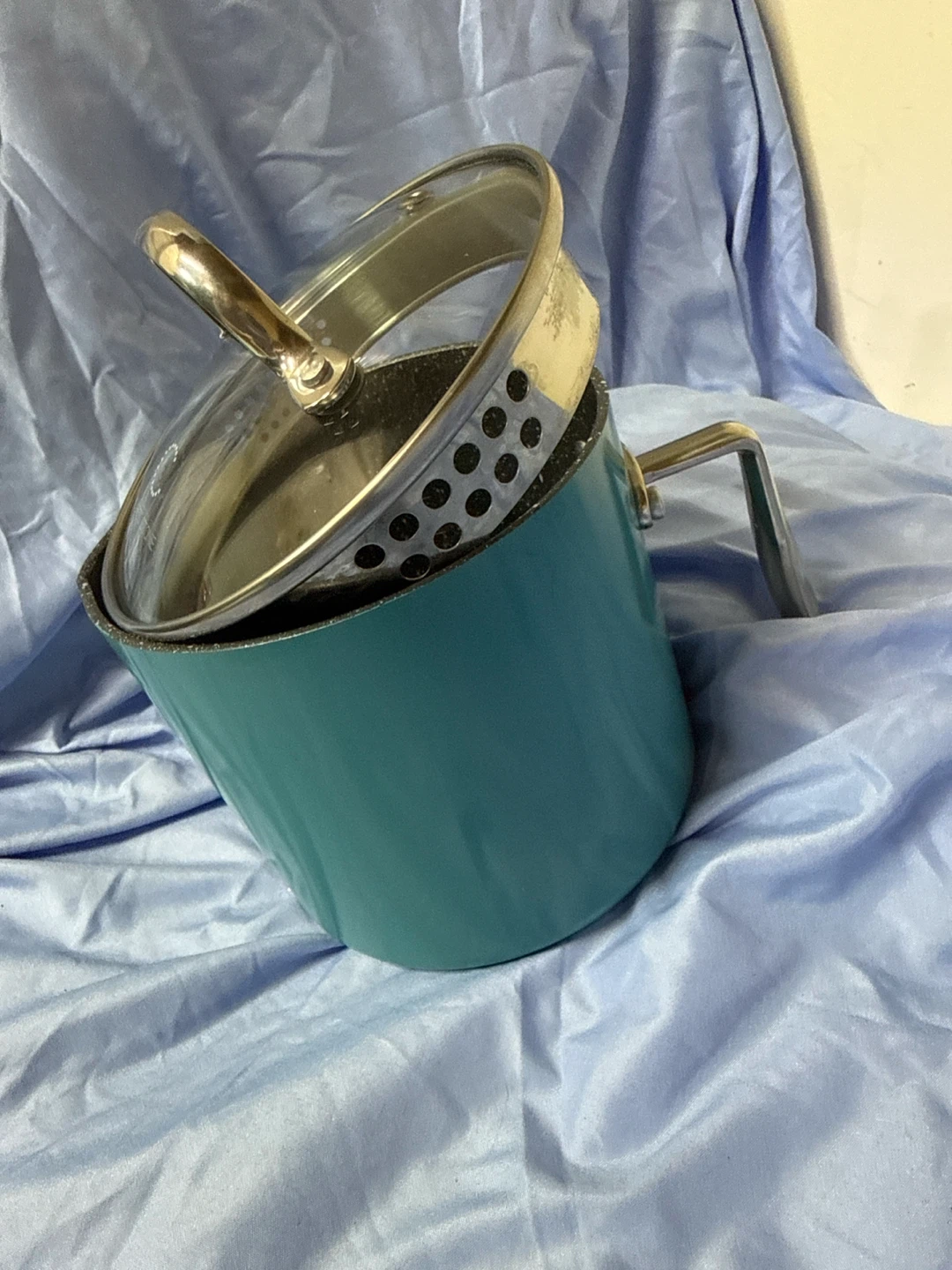 Curtis Stone teal pouring pot 15qt